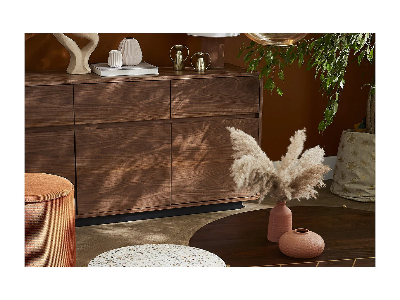 Vintage-Sideboard in Nussbaumoptik 160 cm JAKO