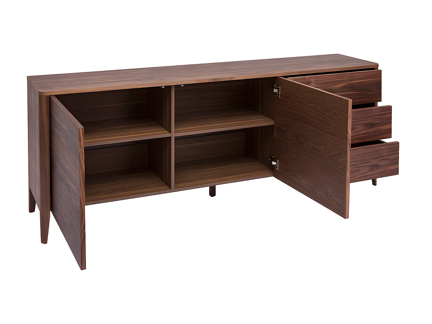 Aparador vintage con 2 puertas y 3 cajones nogal 180 cm BENJA