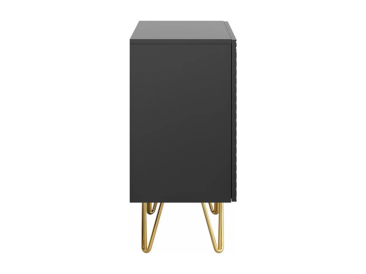 Aparador negro y metal dorado 2 puertas 107 cm OZEN