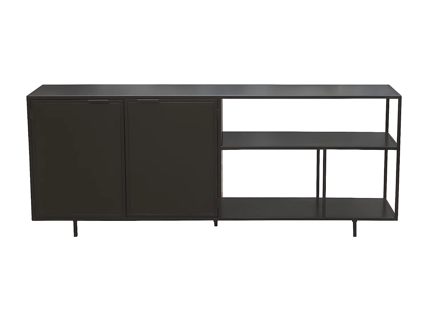 Industrial-Sideboard aus schwarzem Metall mit 2 Türen L180 KARL