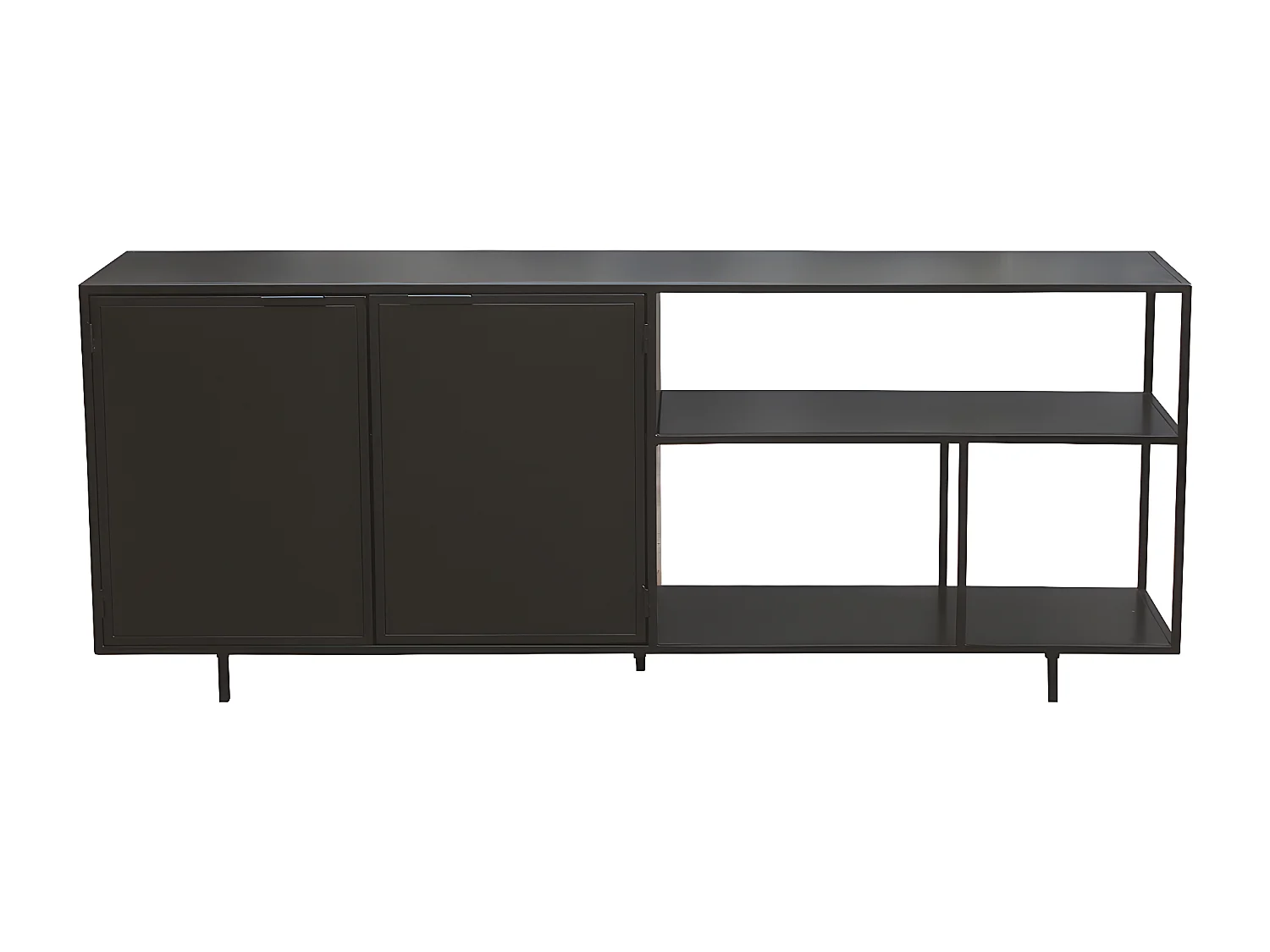 Industrial-Sideboard aus schwarzem Metall mit 2 Türen L180 KARL