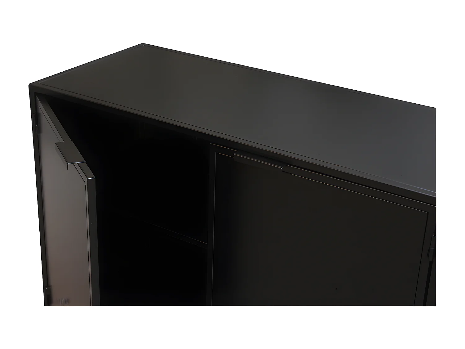 Industrial-Sideboard aus schwarzem Metall mit 2 Türen L180 KARL