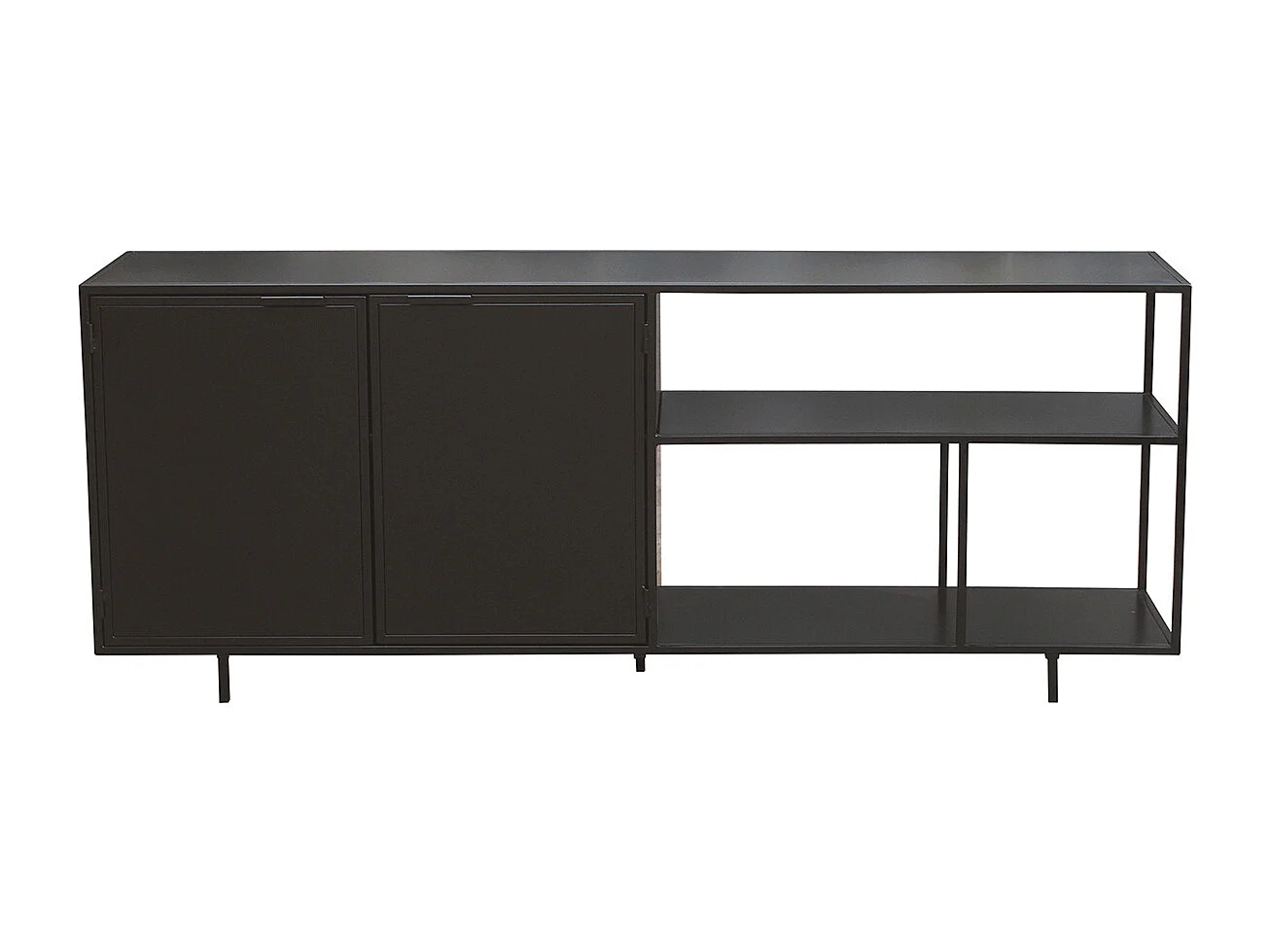 Aparador industrial de metal negro 2 puertas 180 KARL