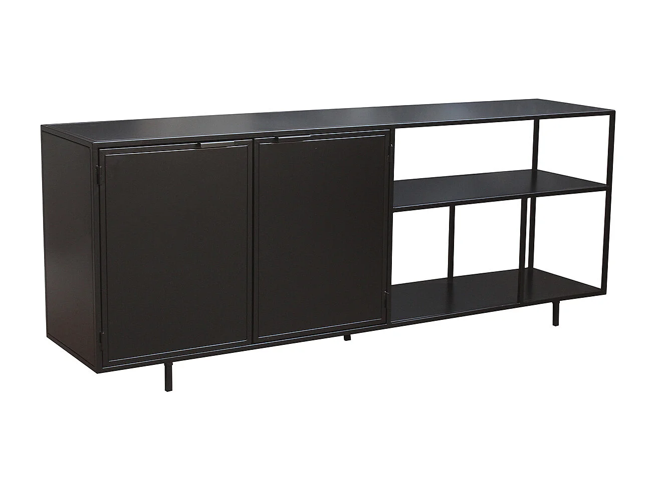Aparador industrial de metal negro 2 puertas 180 KARL