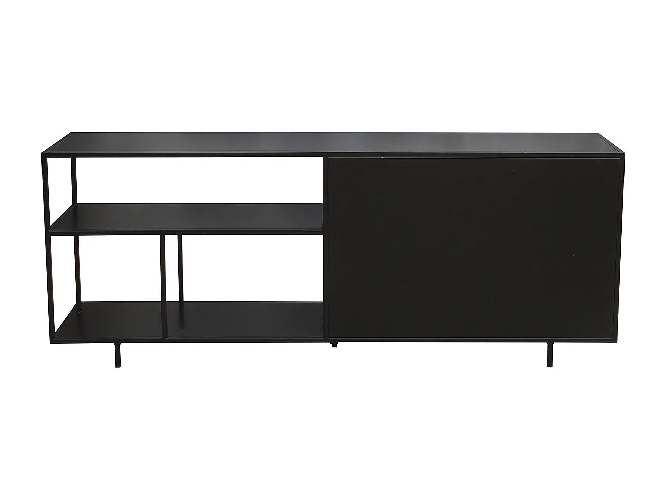 Aparador industrial de metal negro 2 puertas 180 KARL