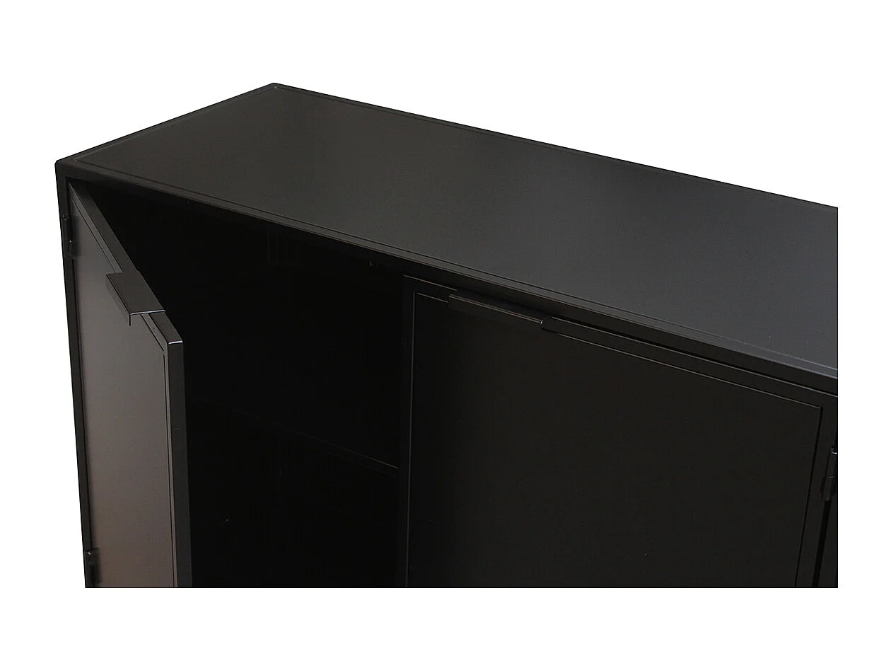 Aparador industrial de metal negro 2 puertas 180 KARL