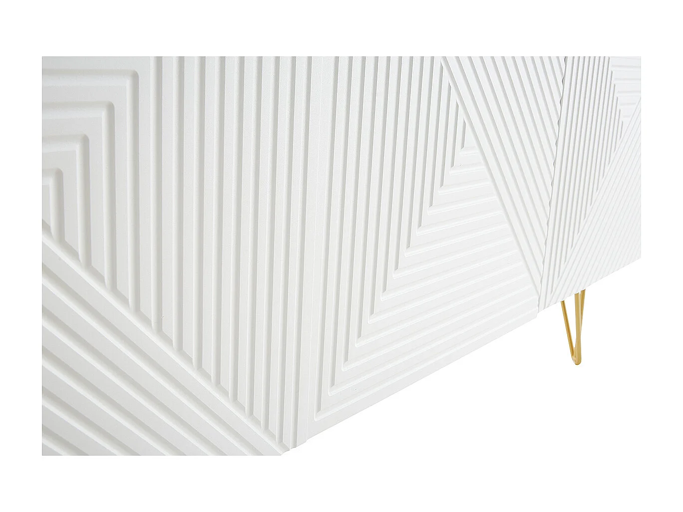 Aparador de diseño blanco y dorado 160 cm anchura OZEN