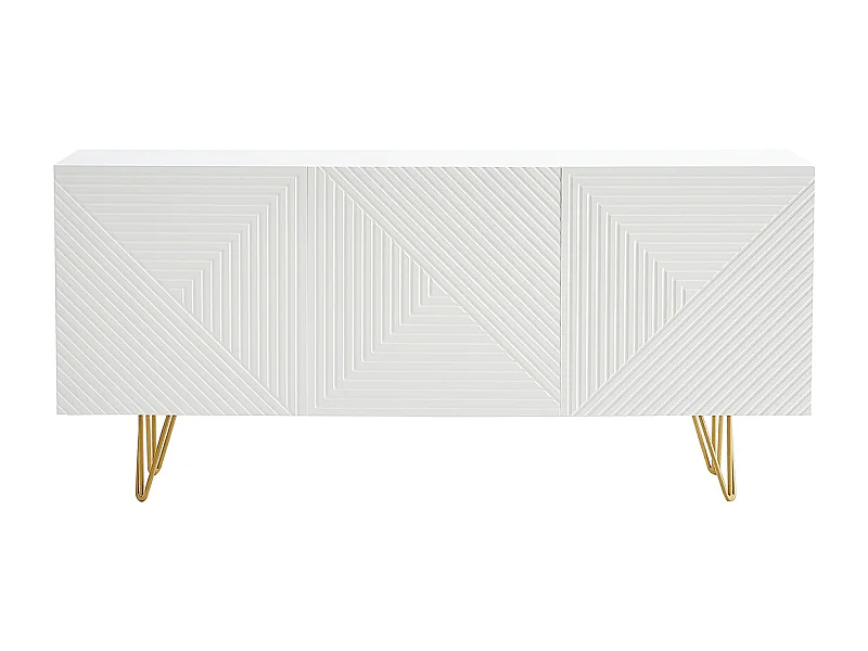 Credenza design bianco e dorato L160 cm OZEN