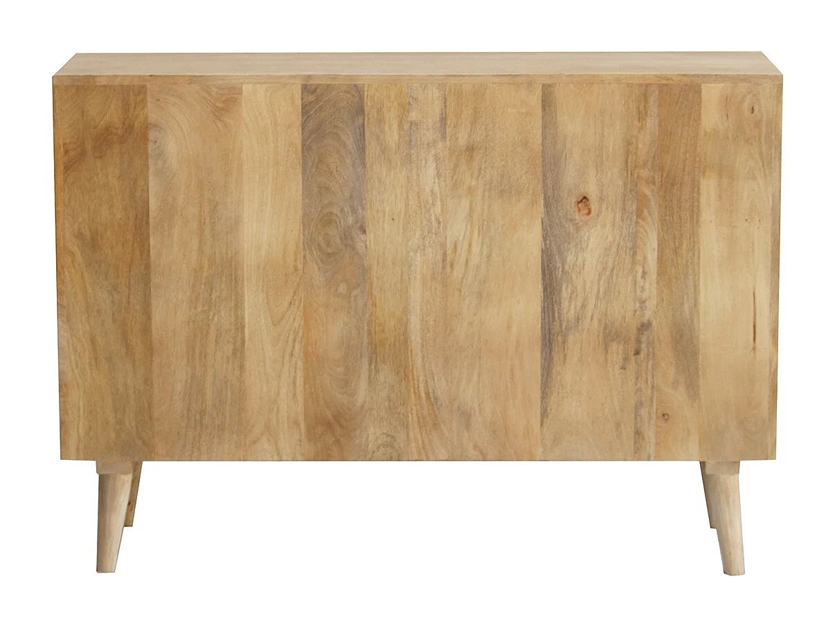 Credenza mobile portabottiglie o vinili in legno massello di mango ISIDRO