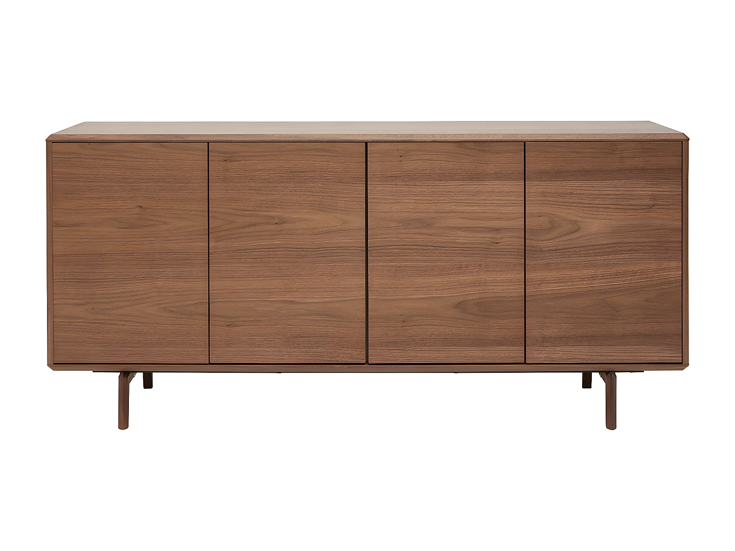 Buffet vintage en bois foncé noyer 4 portes L160 cm SUVA