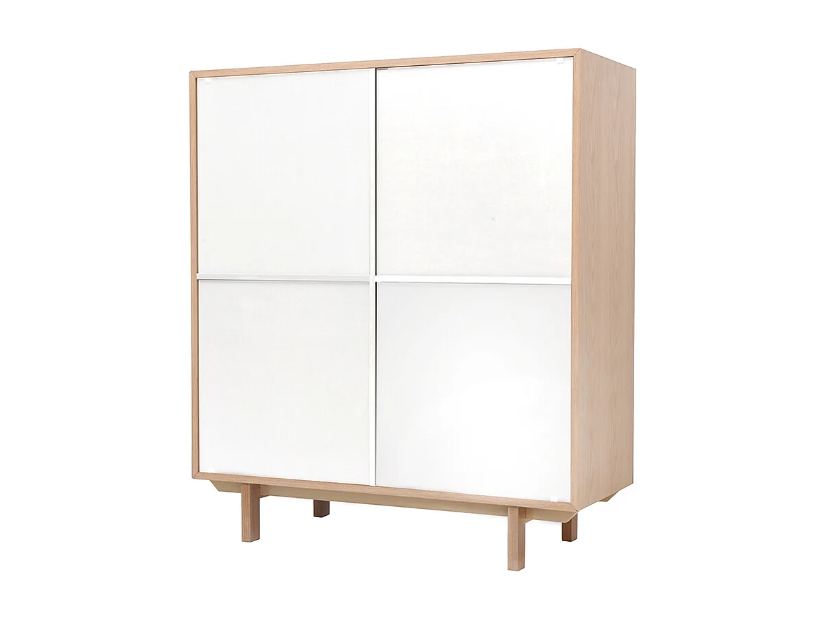 Highboard skandinavisch Holz Weiß 125 cm SID