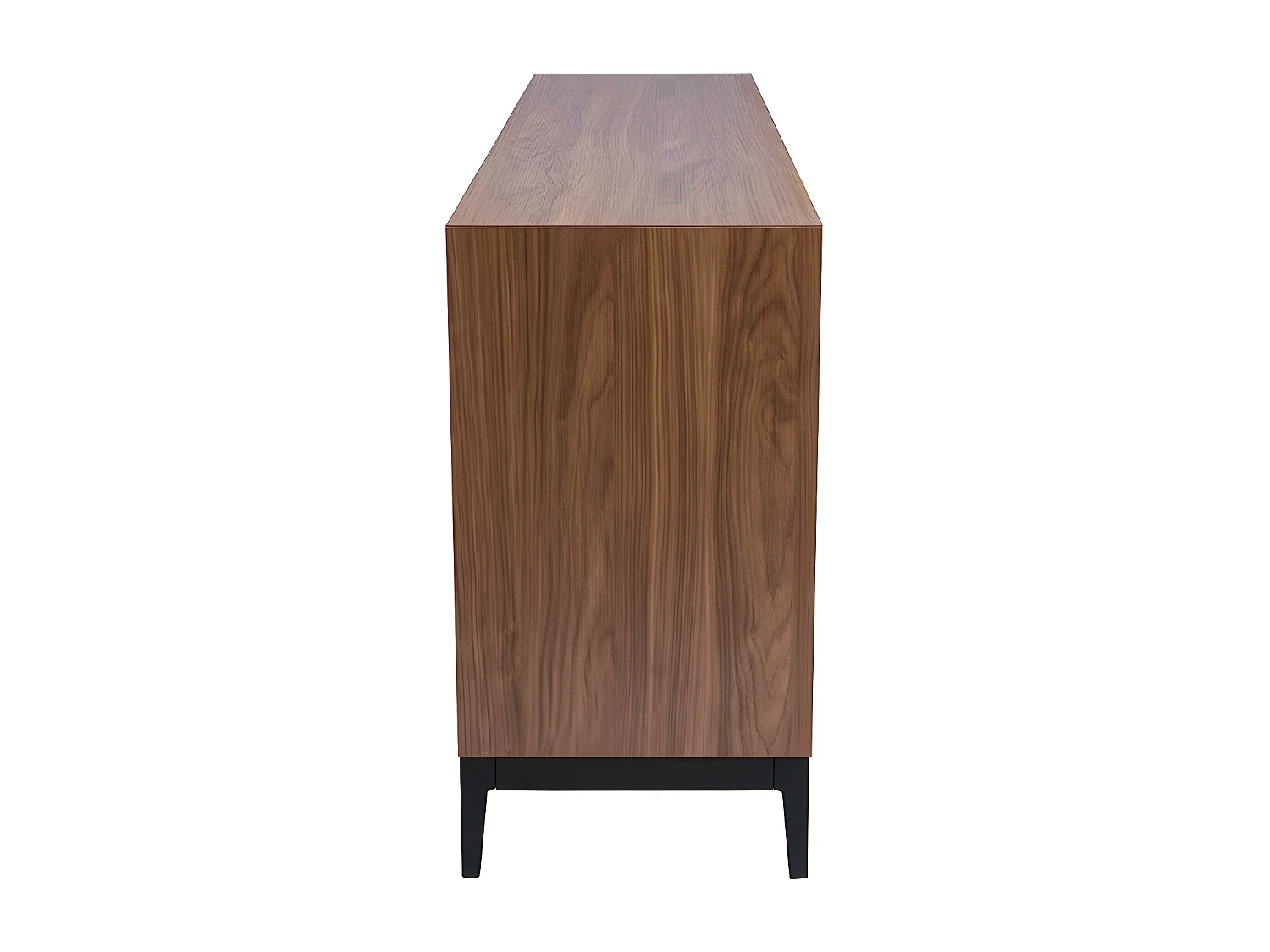 Aparador vintage con acabado de madera de nogal oscuro y metal negro con almacenaje 180 cm SARTO