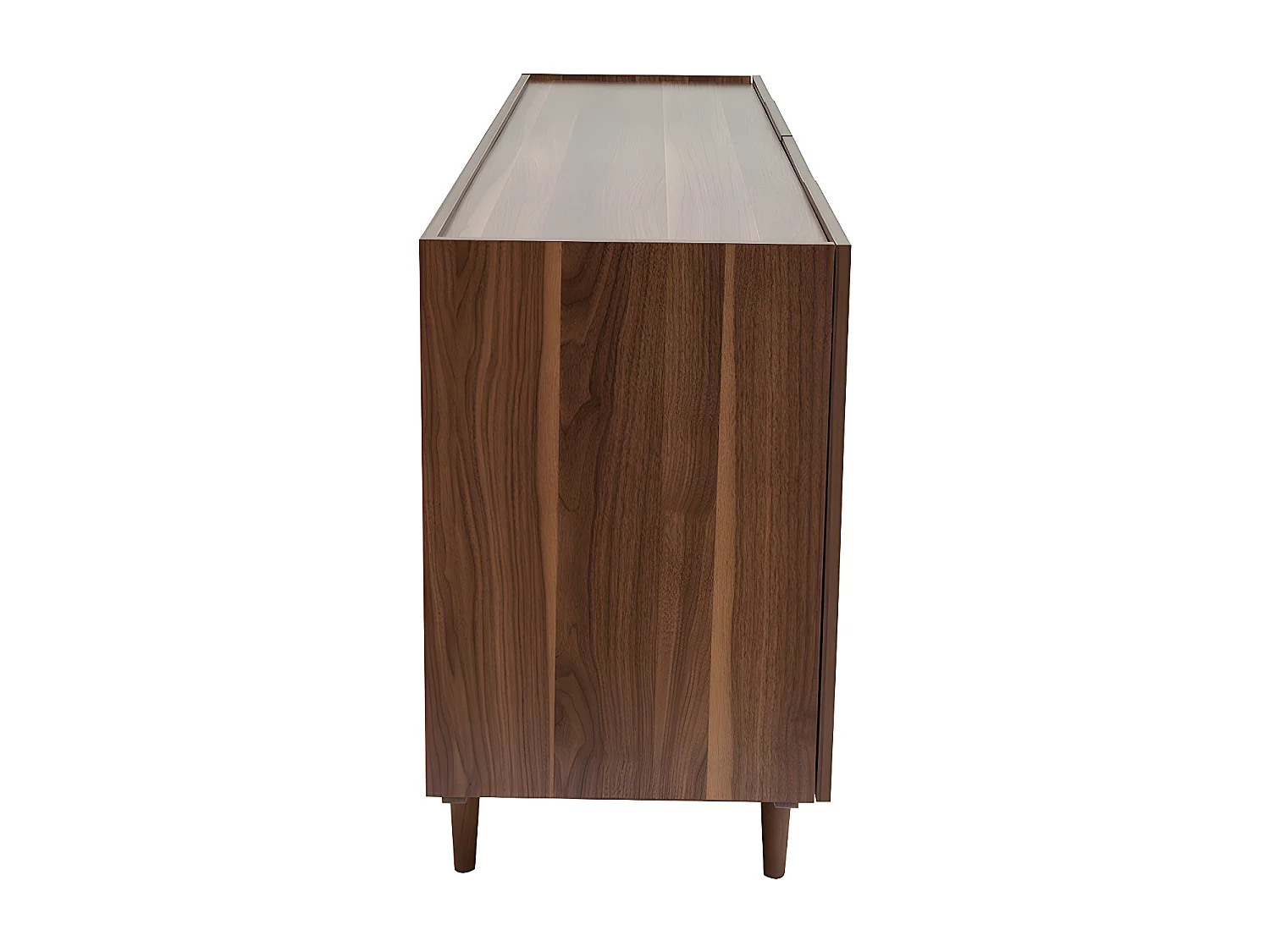 Buffet vintage finition bois foncé noyer 4 portes L180 cm SANAA