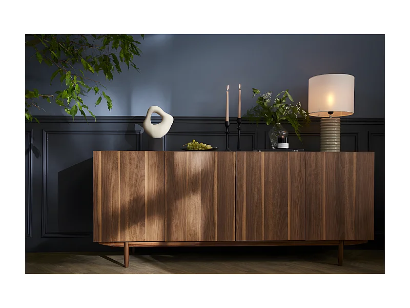 Credenza vintage 4 ante in legno scuro L180 cm SANAA