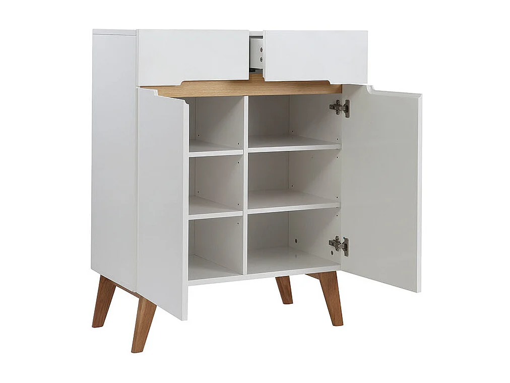 Aparador escandinavo blanco y fresno 80cm MELKA