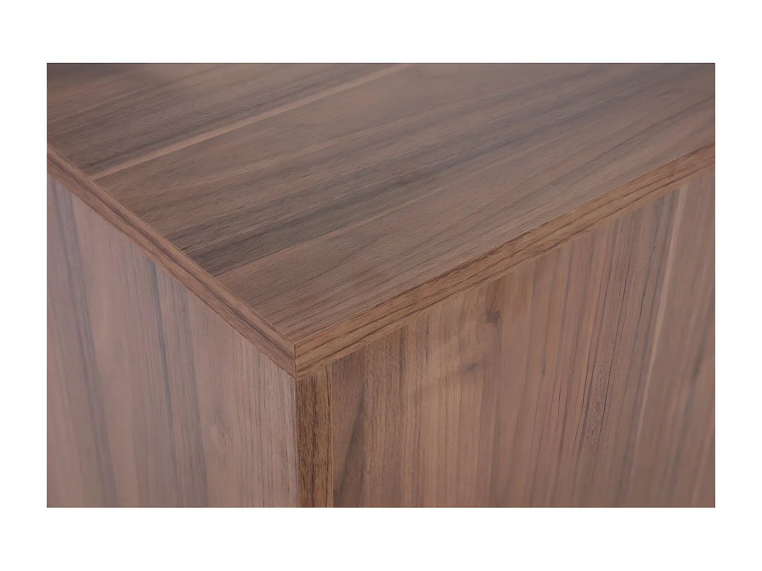 Buffet vintage finition bois foncé noyer 4 portes L180 cm COMO