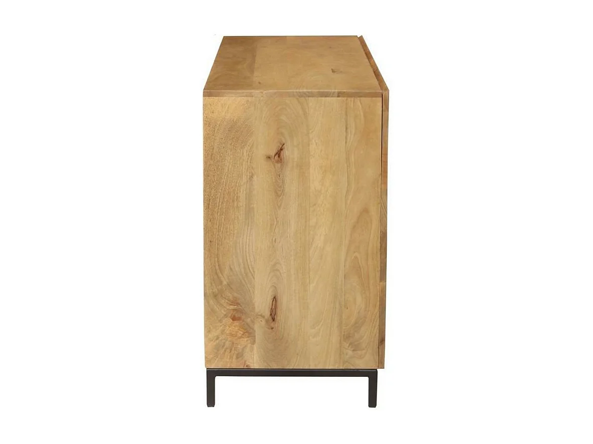 Industrial-Sideboard YPSTER 3 Türen aus aus massivem Mangoholz und Metall