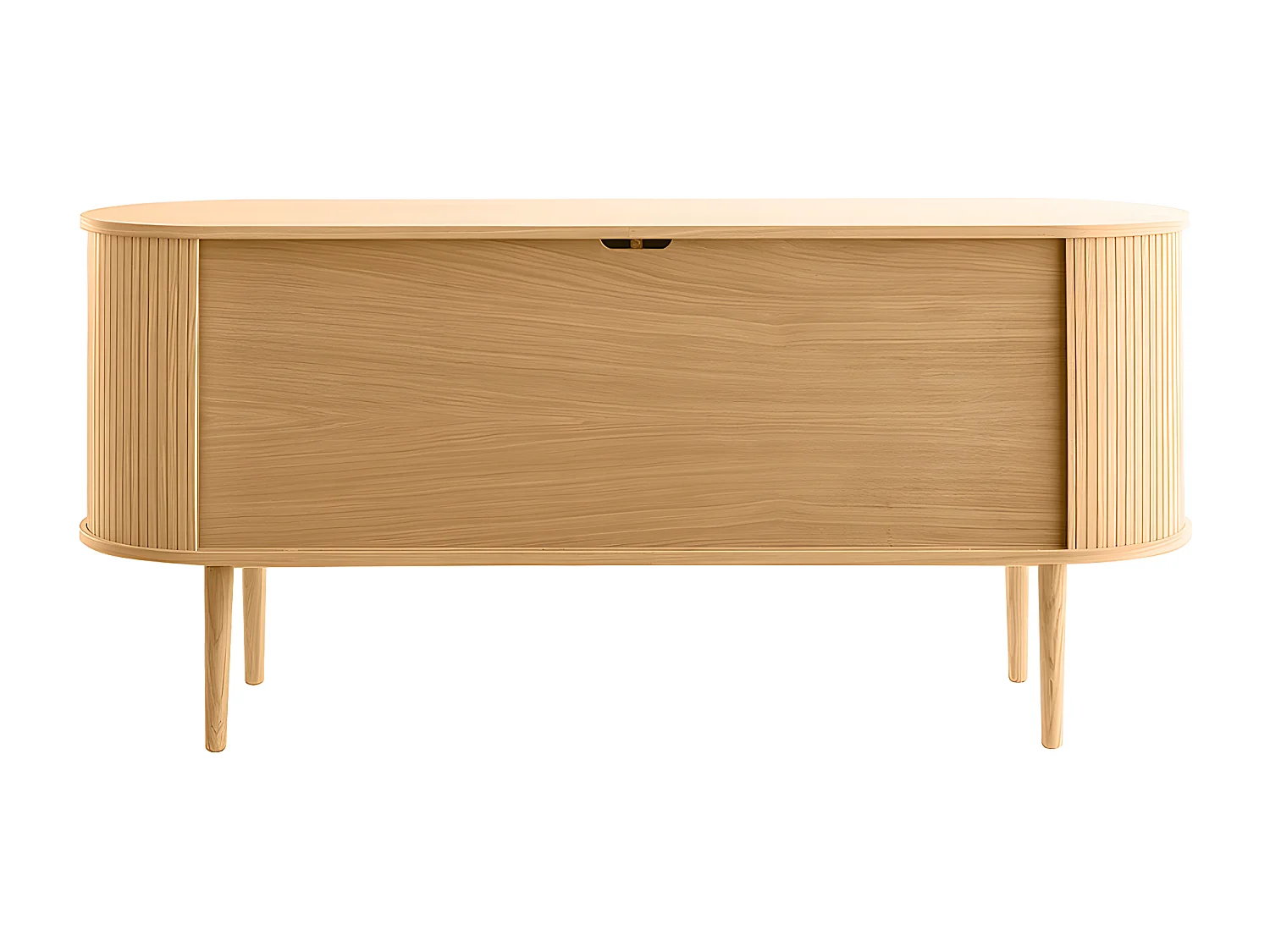 Aparador con puertas correderas de contrachapado de roble y roble macizo 160 cm EPIC