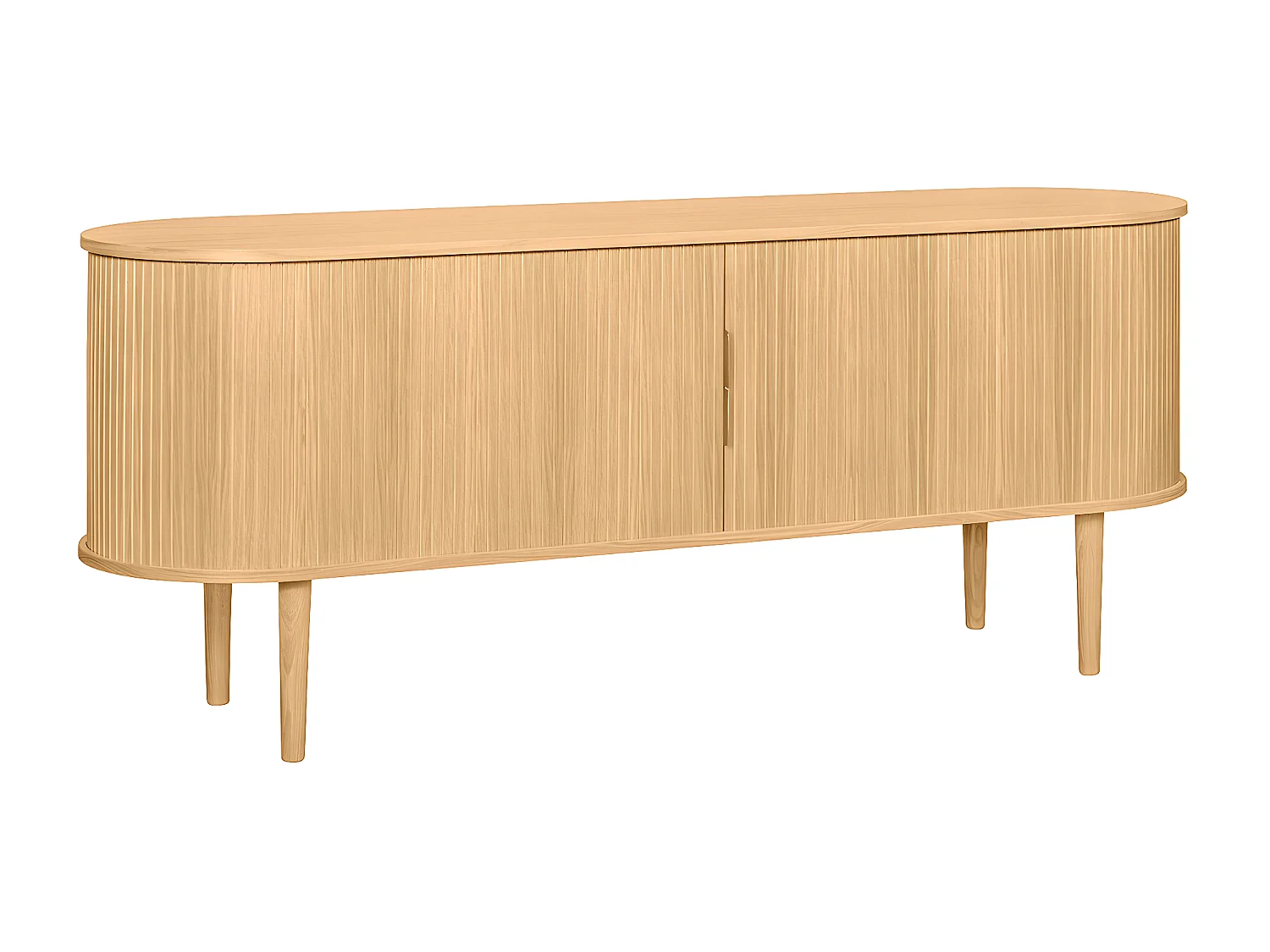 Buffet vintage en bois clair chêne 2 portes coulissantes L160 cm EPIC