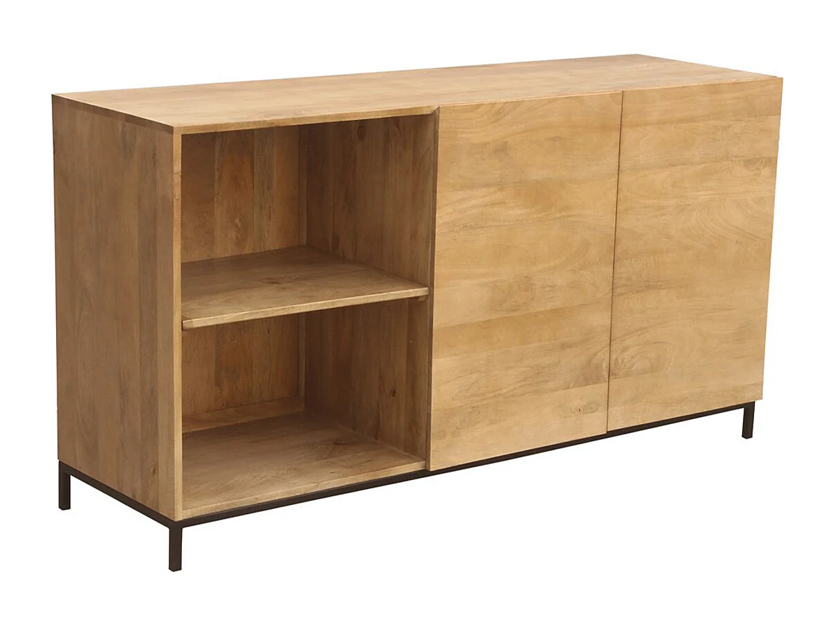 Sideboard Industrie-Stil Mangoholz und Metall YPSTER