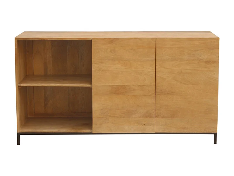 Sideboard Industrie-Stil Mangoholz und Metall YPSTER