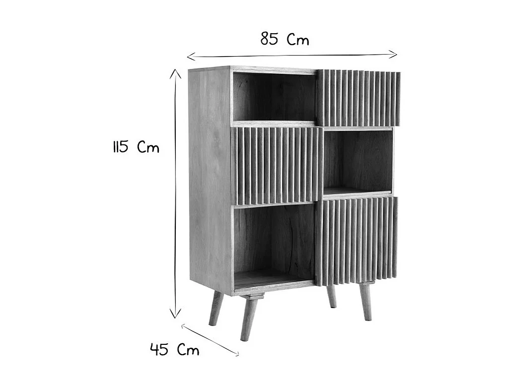 Aparador alto en mango con puertas correderas ALBA