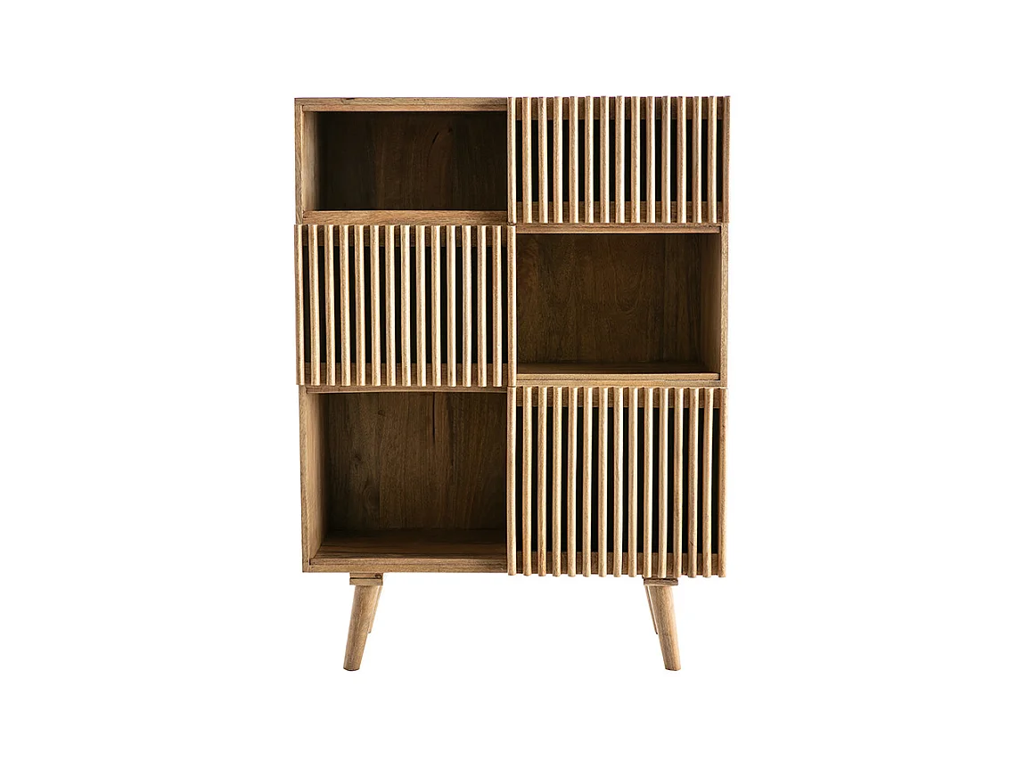 Buffet haut en bois manguier massif 3 portes coulissantes L85 cm ALBA