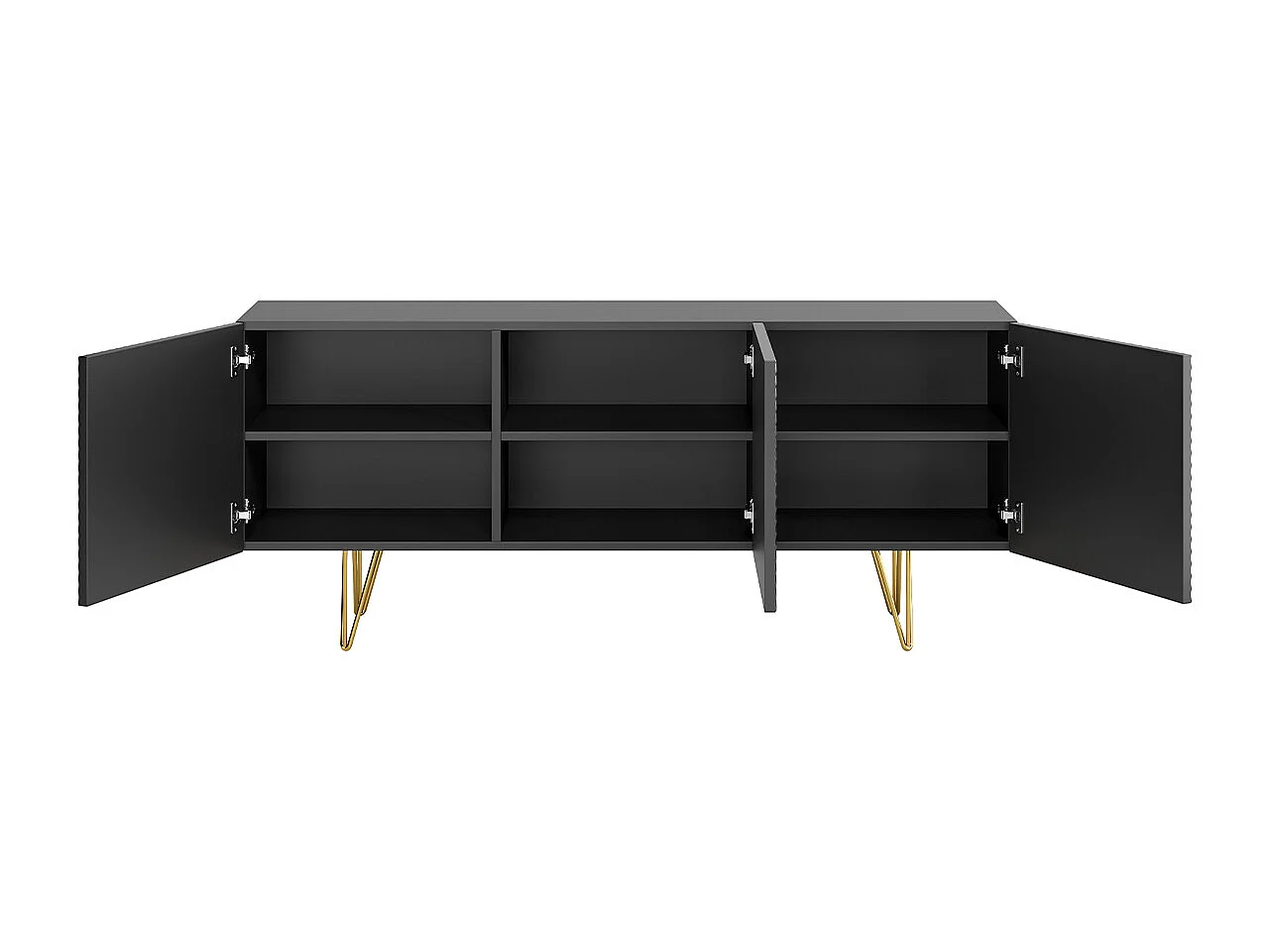 Sideboard schwarz und goldfarben 3-türig L160 cm OZEN