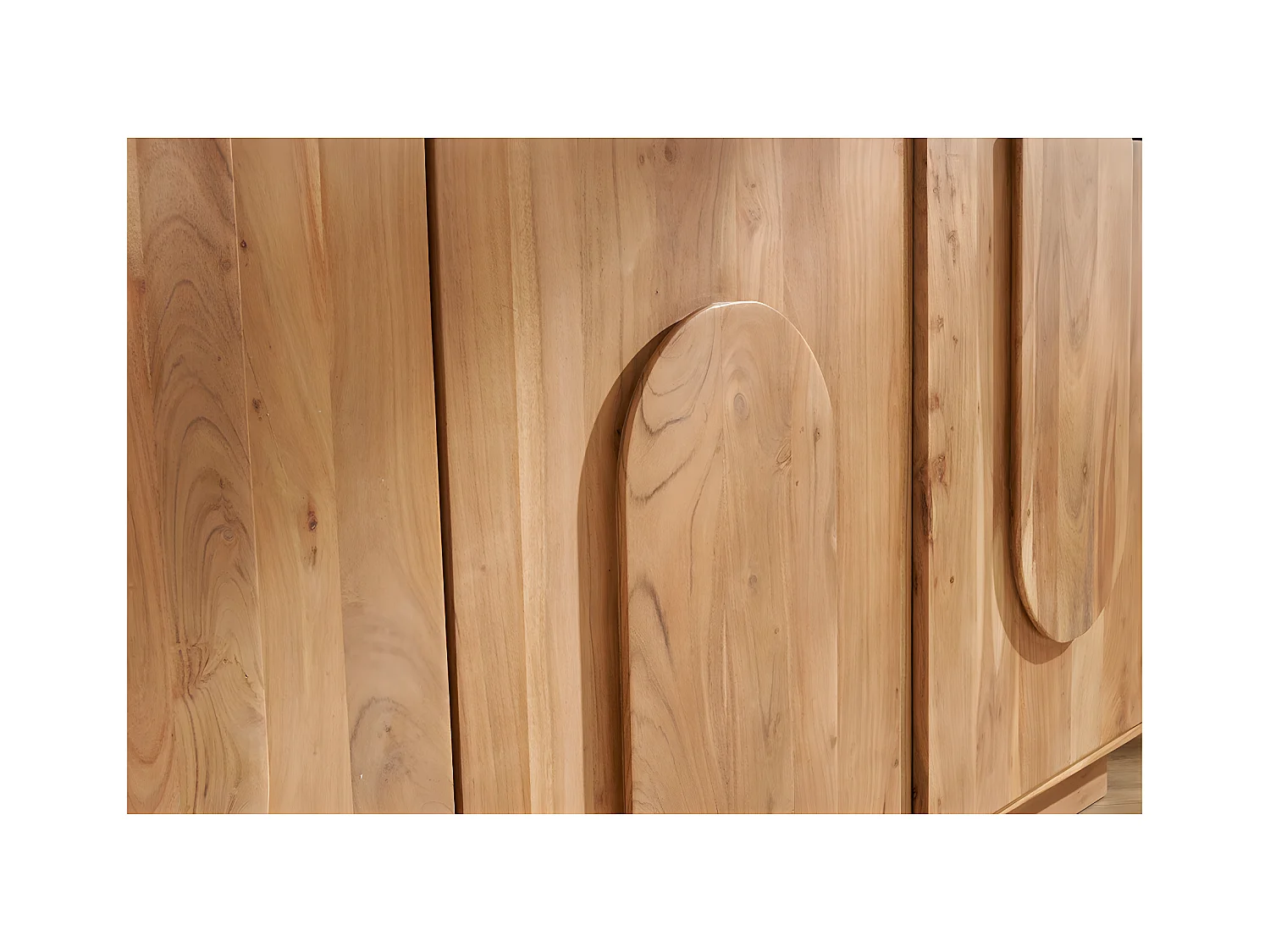 Credenza in legno massello con incisioni 3 ante L160 cm ARK