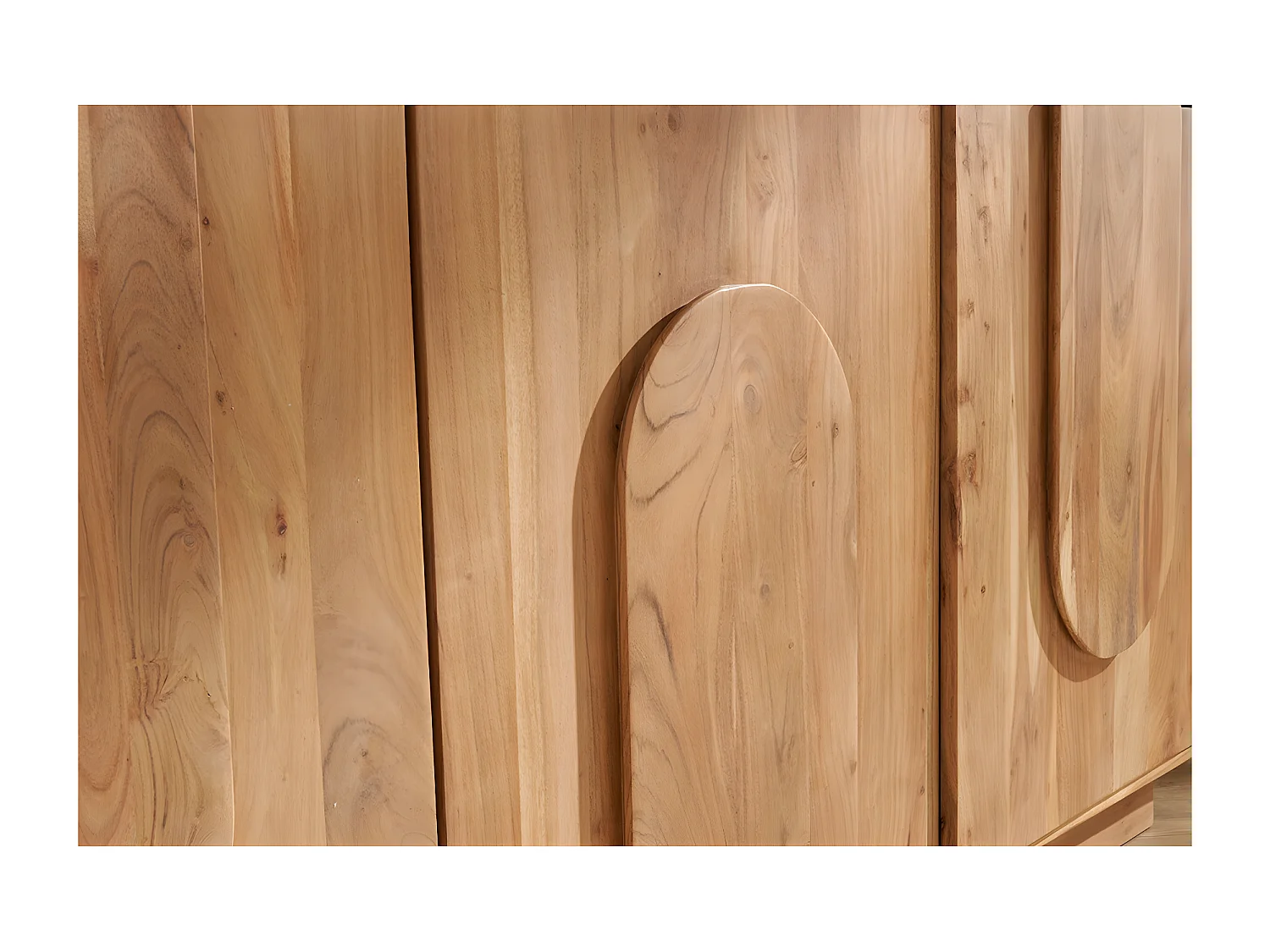 Sideboard aus Massivholz mit Relief 3 Türen B160 cm ARK