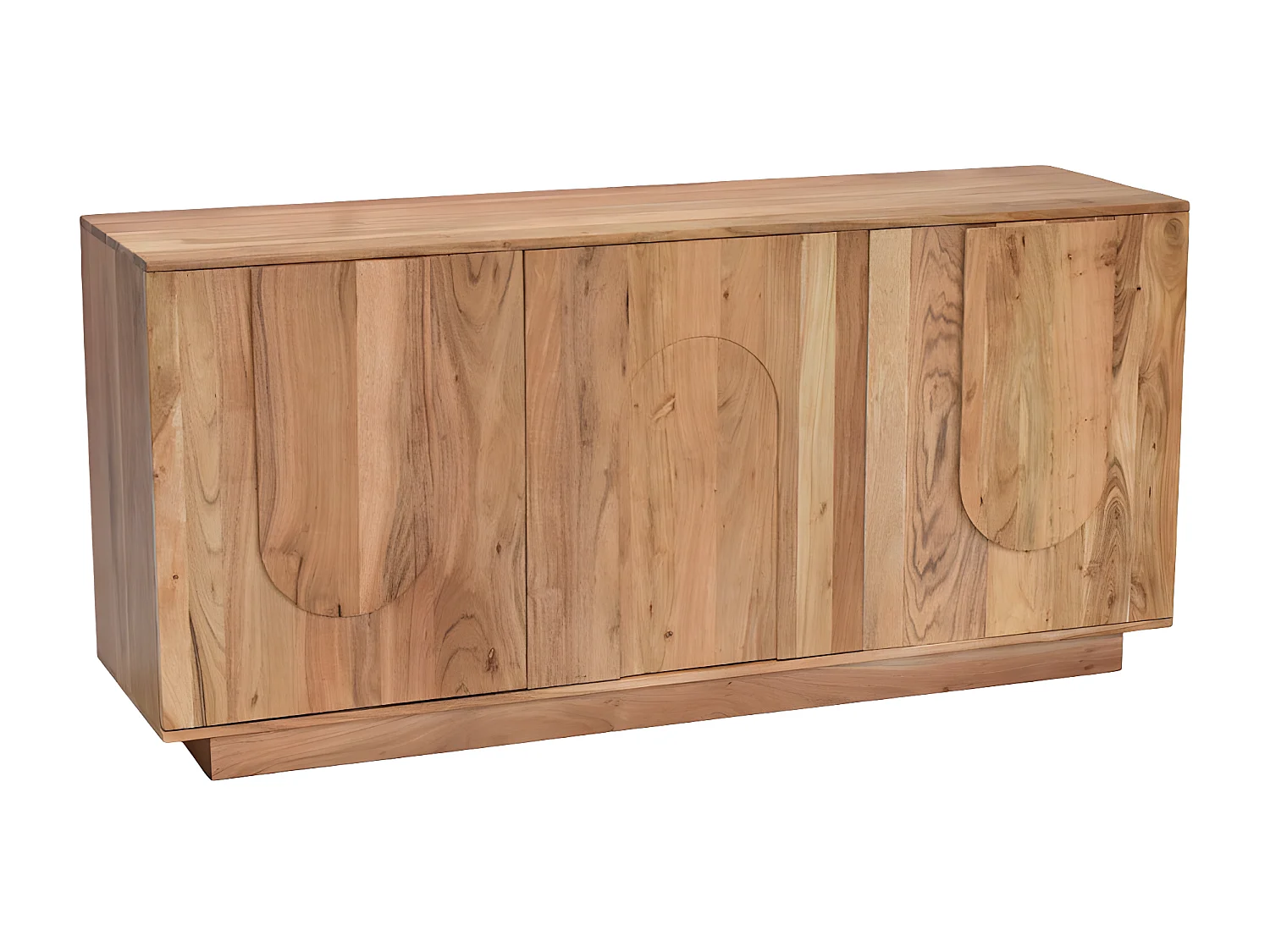 Sideboard aus Massivholz mit Relief 3 Türen B160 cm ARK