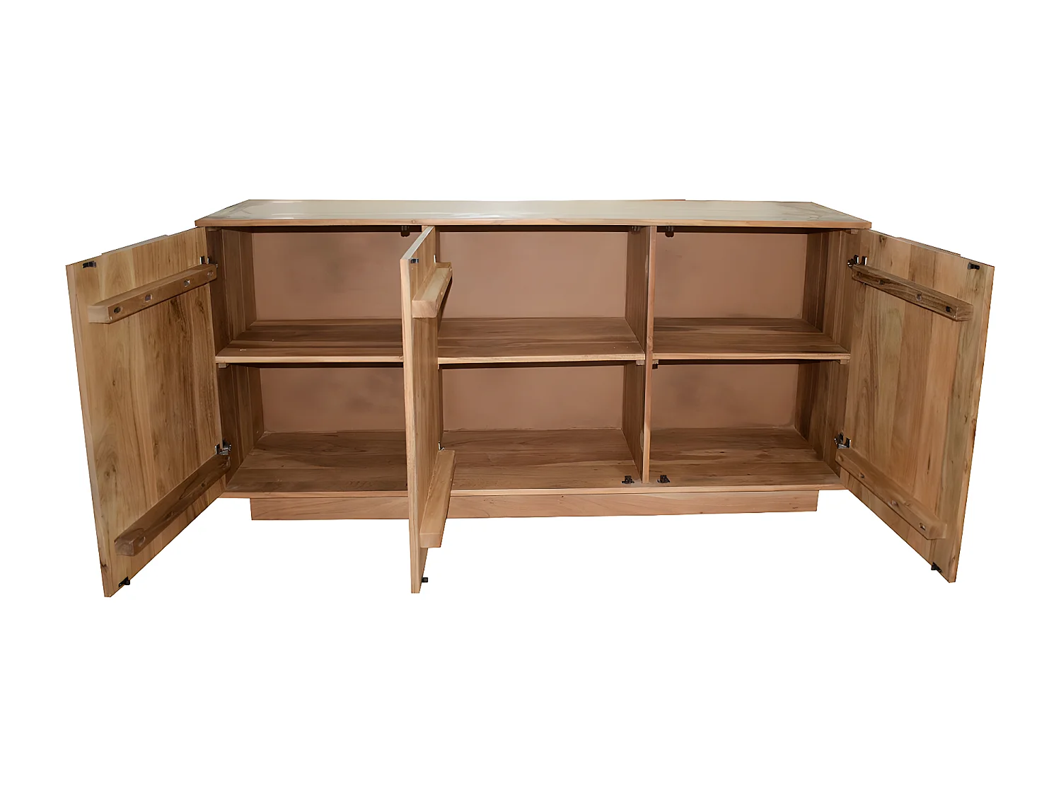 Sideboard aus Massivholz mit Relief 3 Türen B160 cm ARK