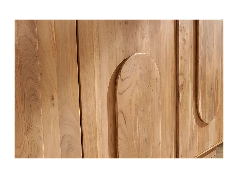 Buffet en bois massif gravé 3 portes L160 cm ARK