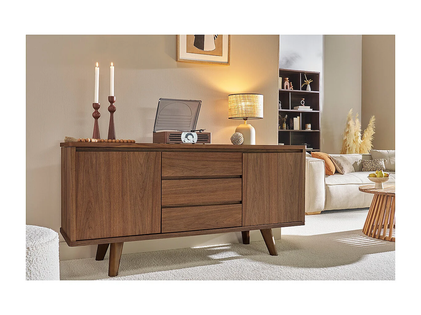 Design-Sideboard Nussbaum FIFTIES