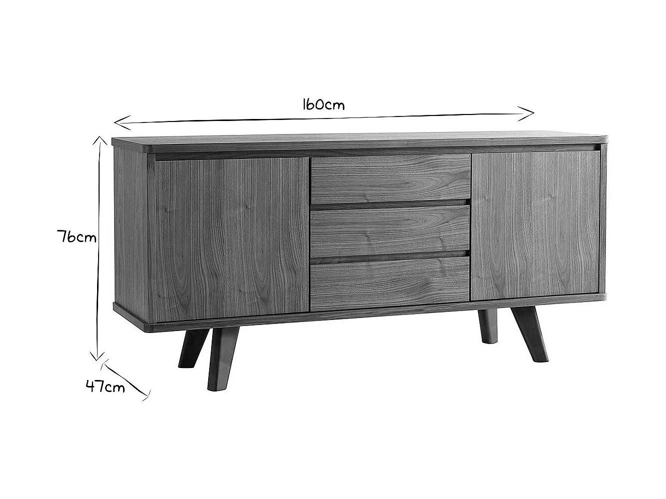 Design-Sideboard Nussbaum FIFTIES
