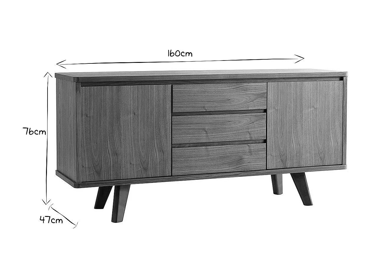 Design-Sideboard Nussbaum FIFTIES