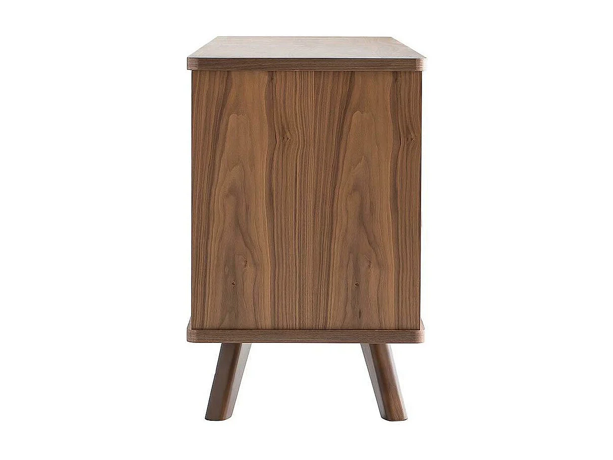 Buffet vintage en bois noyer 2 portes 3 tiroirs L160 cm FIFTIES