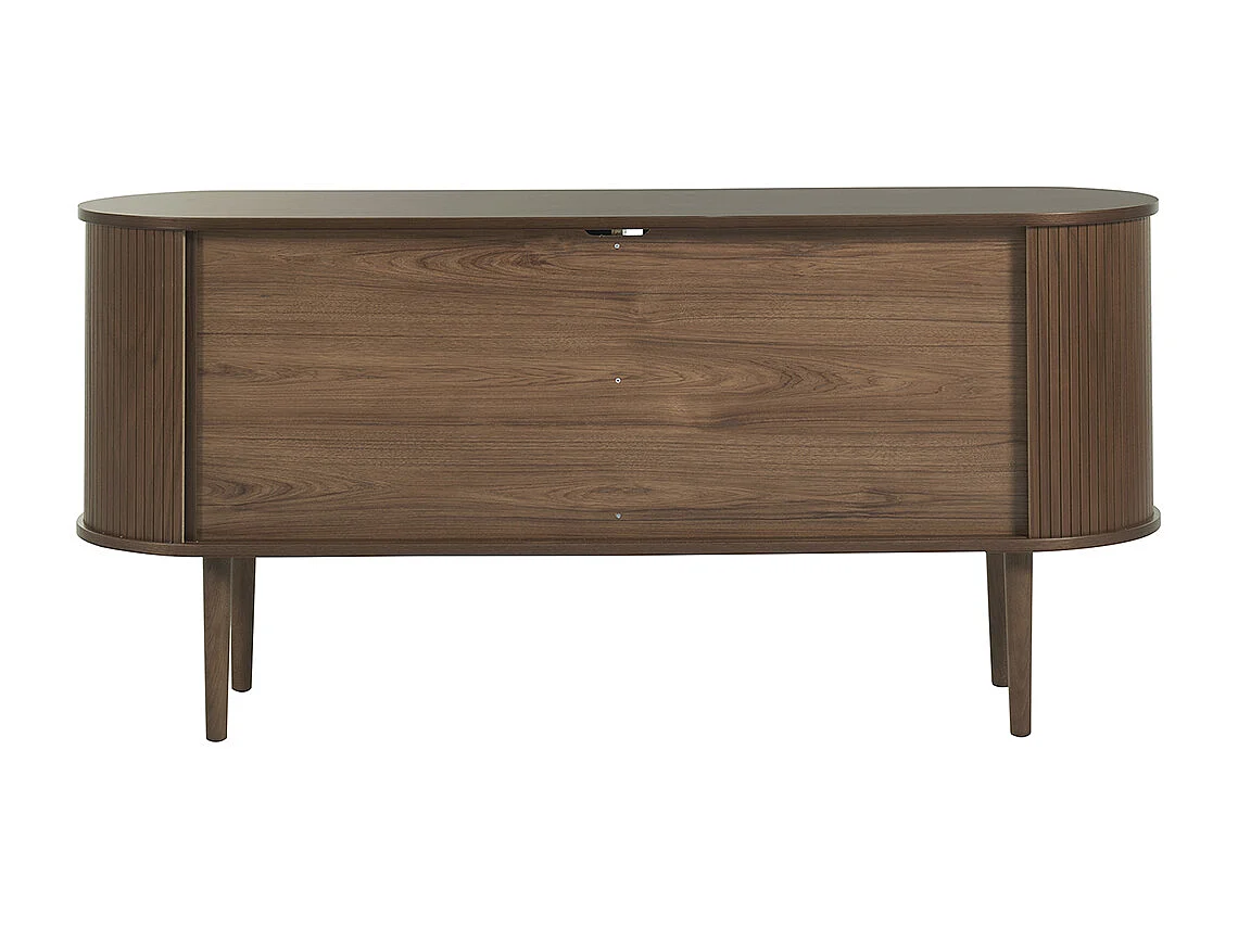 Buffet vintage en bois foncé noyer 2 portes coulissantes L160 cm EPIC