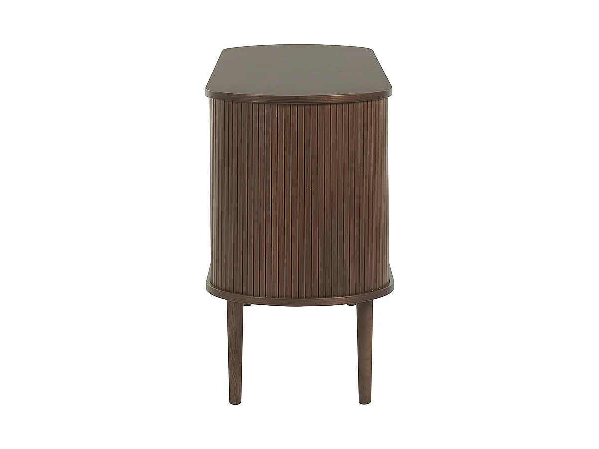 Buffet vintage en bois foncé noyer 2 portes coulissantes L160 cm EPIC