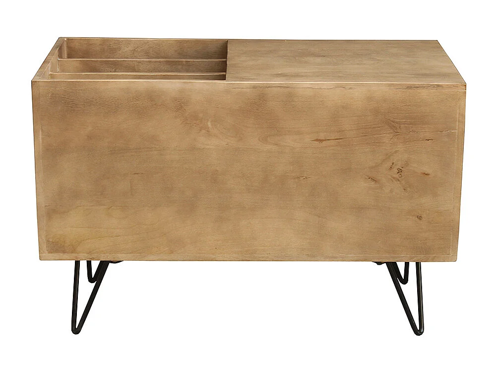 Aparador de almacenaje de vinilos en madera de mango y metal 90 cm BOOGIE