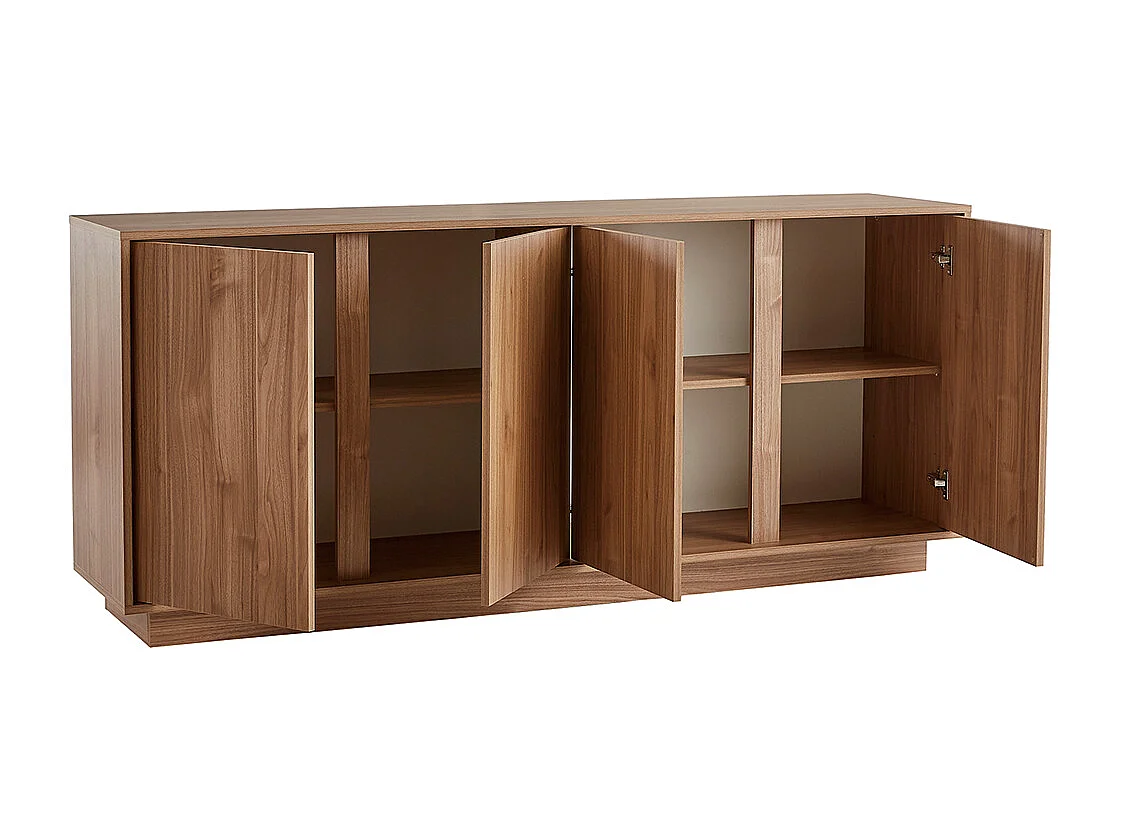 Aparador nórdico de 4 puertas con acabado en roble 180 cm COMO