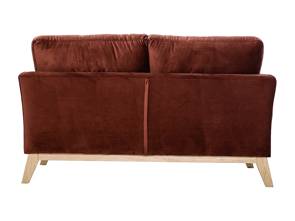Skandinavisches Zweisitzer-Sofa mit abnehmbarem Bezug und bordeauxrotem Samt OSLO