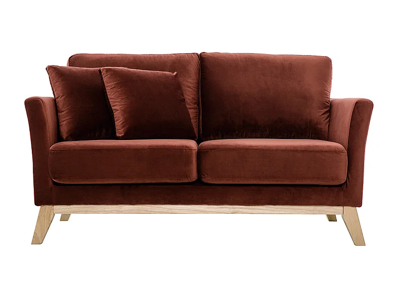 Divano scandinavo 2 posti sfoderabile velluto bordeaux OSLO
