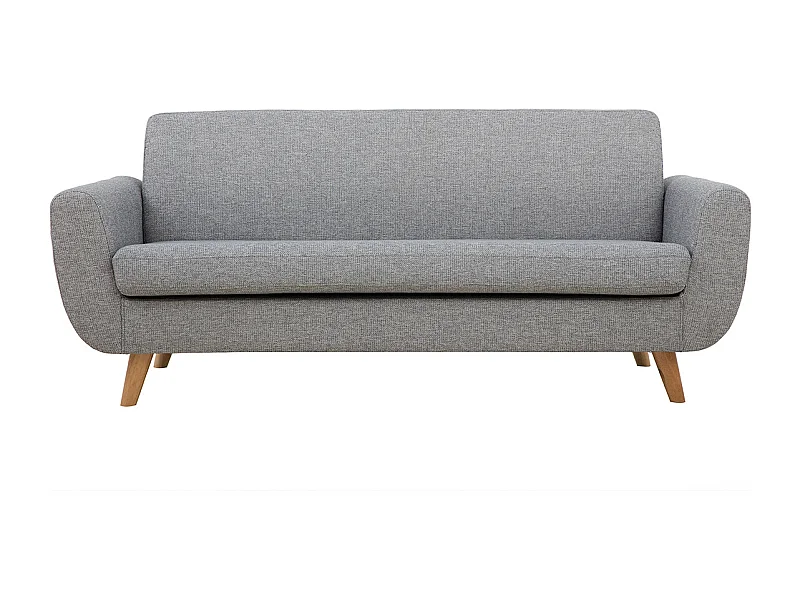 Divano scandinavo 3 posti in grigio chiaro e legno PURE