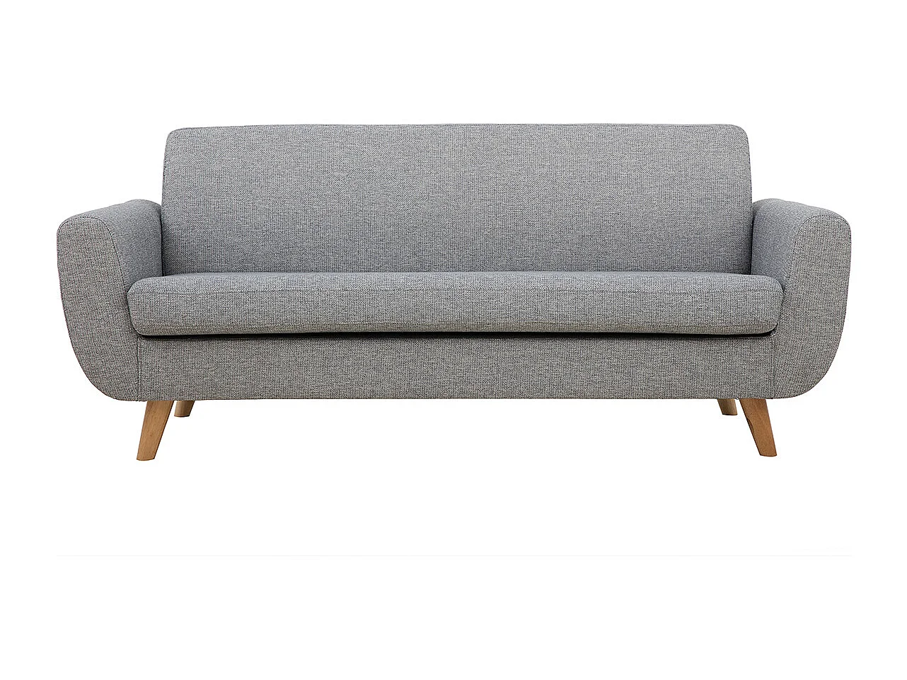 Skandinavisches 3-Sitzer-Sofa in Hellgrau und Holz PURE