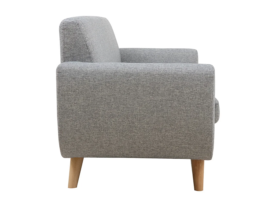 Sofá nórdico 3 plazas gris claro y madera PURE