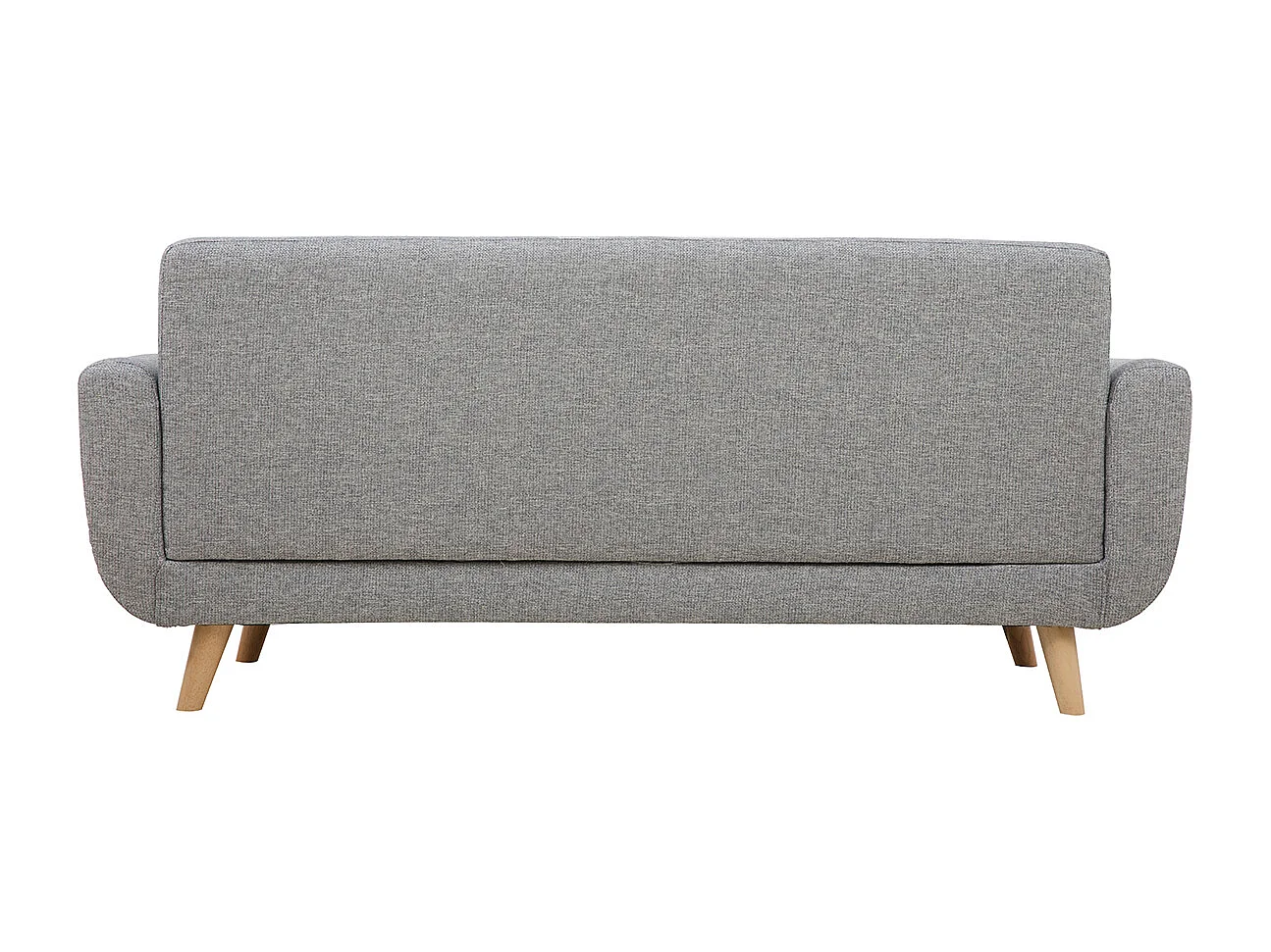 Sofá nórdico 3 plazas gris claro y madera PURE