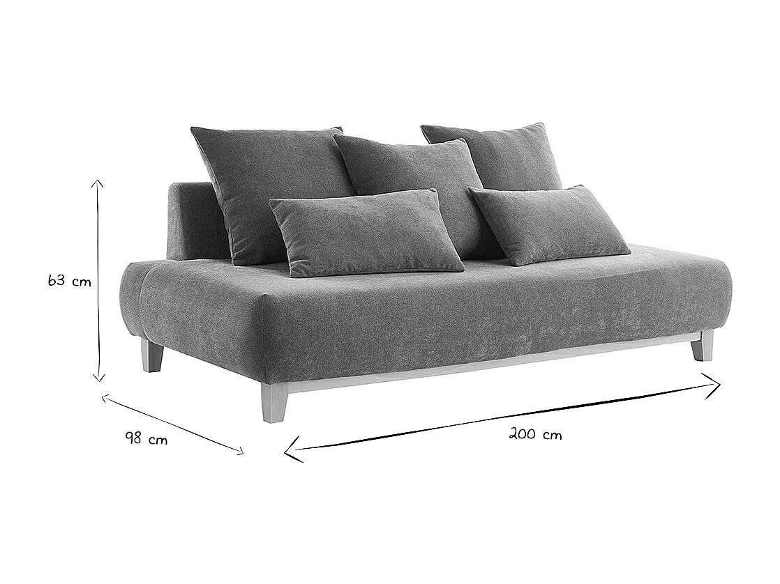 Canapé 3 places en tissu effet velours texturé terre brûlée et bois clair L200 cm ODEON