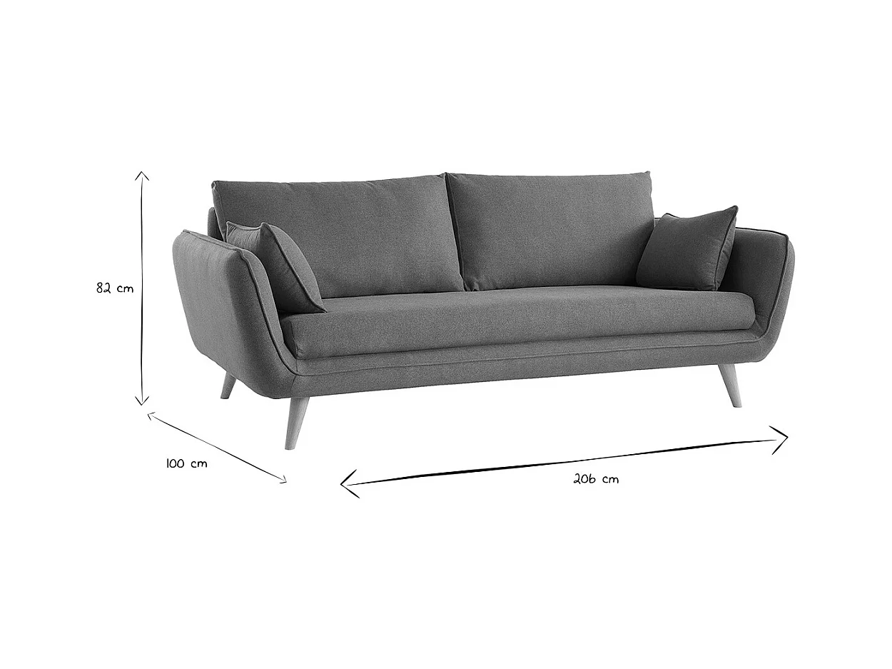 Sofá nórdico 3 plazas color ladrillo CREEP