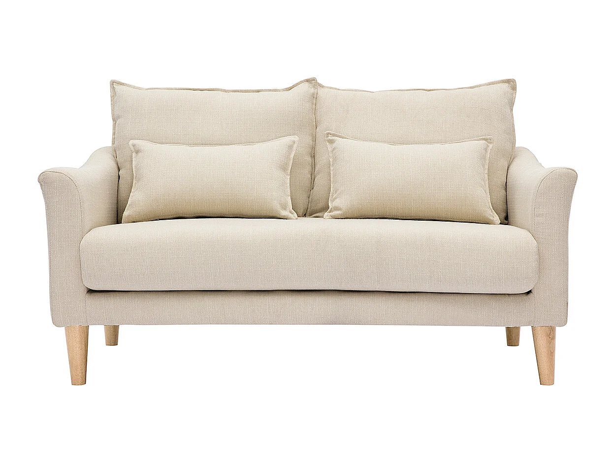 Design-Sofa 2 Plätze beiger Stoff KATE